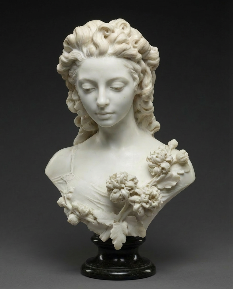 Custom memorial bust or sculpture commissioned in memory of a loved one
