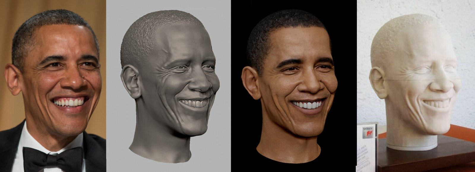 3D likeness portrait of Barack Obama, digitally sculpted in ZBrush for a silicone museum statue, 2010