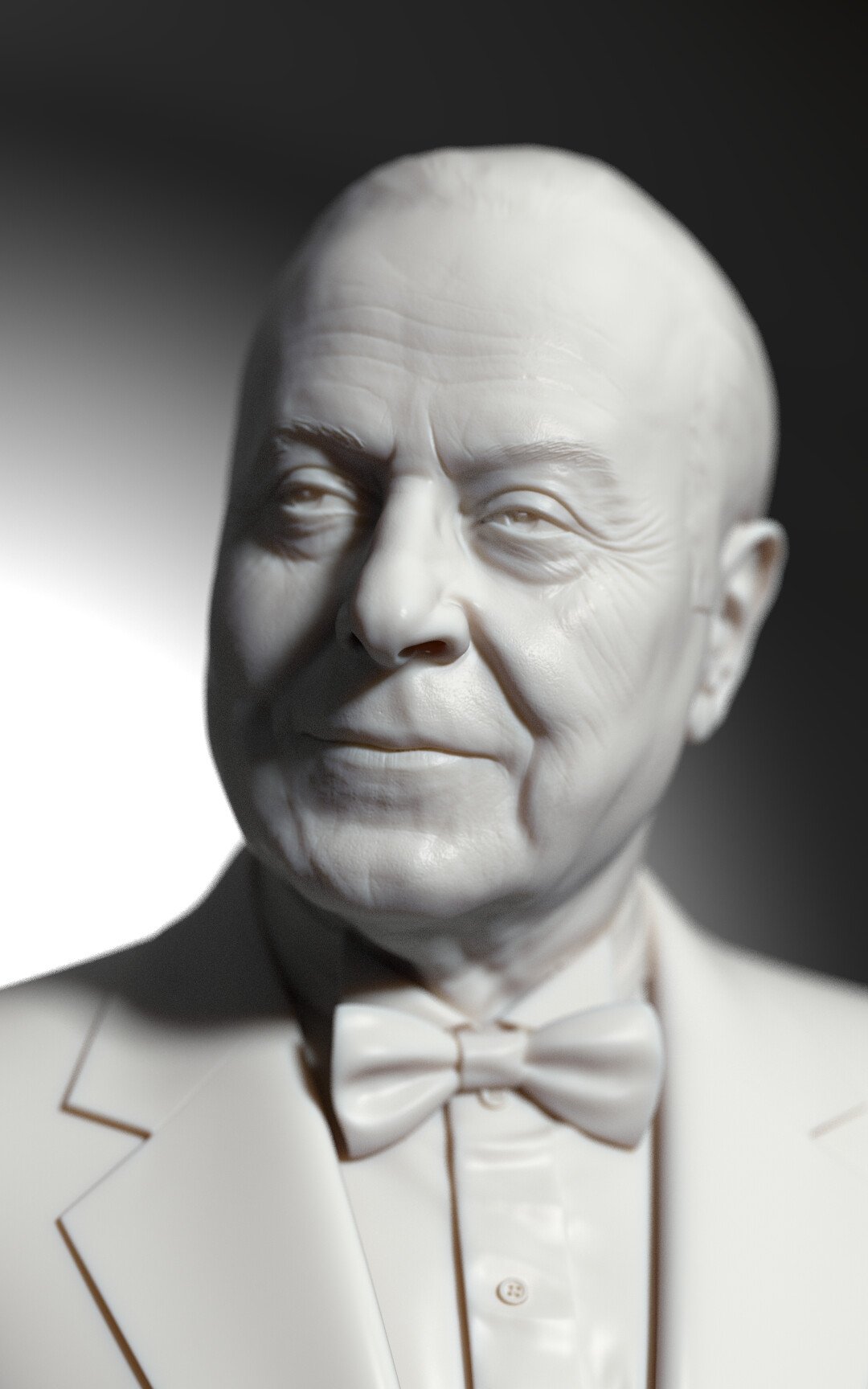 3D likeness portrait of Heydar Aliyev, President of Azerbaijan, sculpted for marble and plaster realization