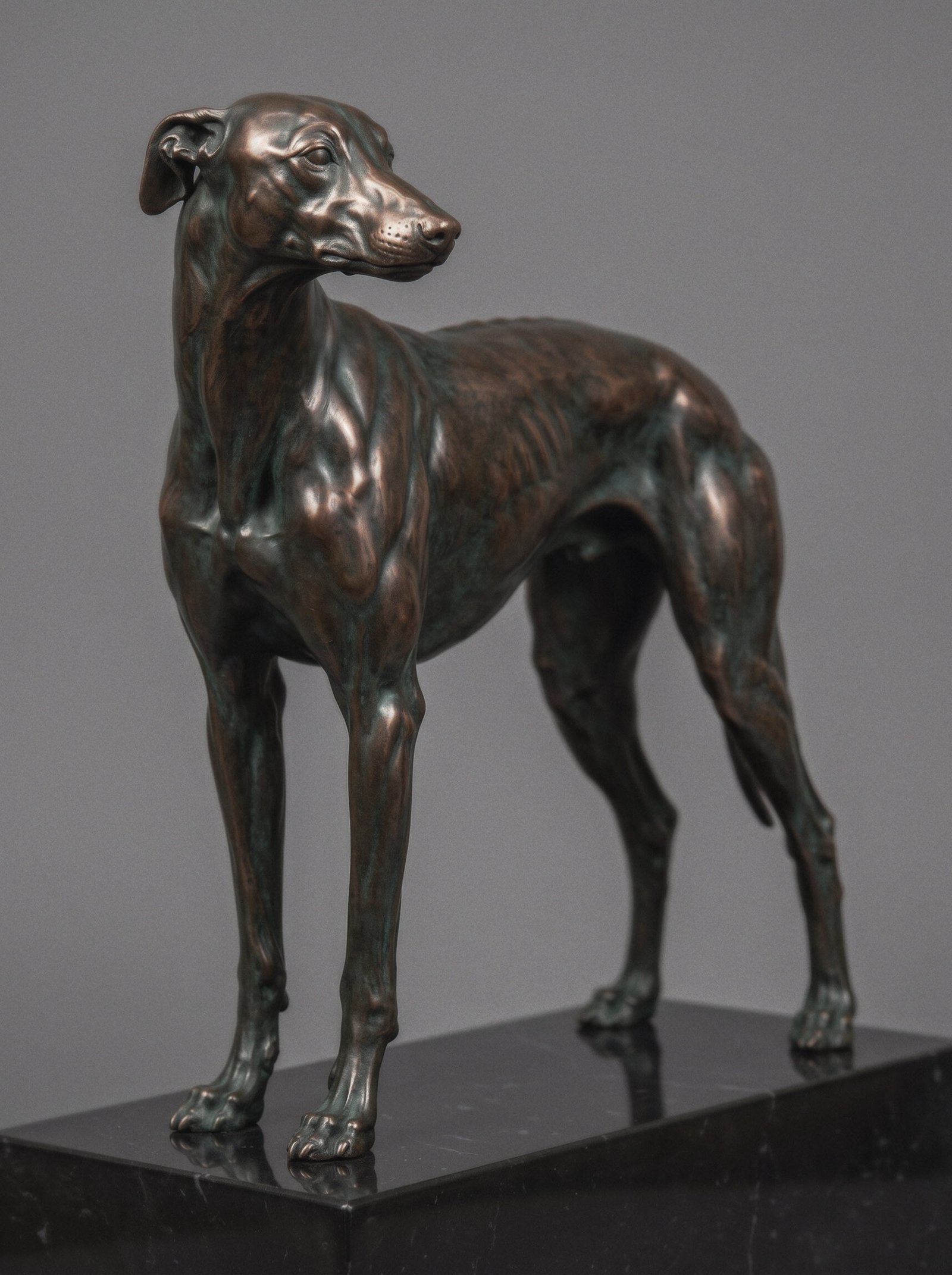 Custom bronze pet sculpture created from photographs by AION SIGNA.